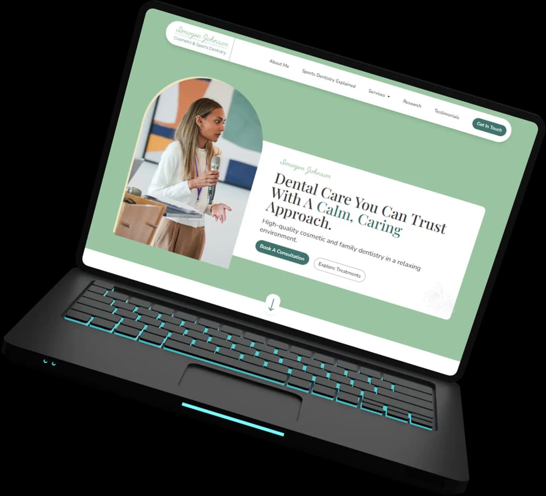 Dental website mockup