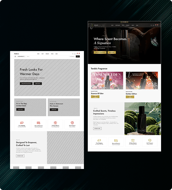 UI/UX design and wireframes